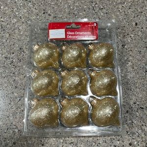 Set of 9 Glass Christmas Tree Ornaments